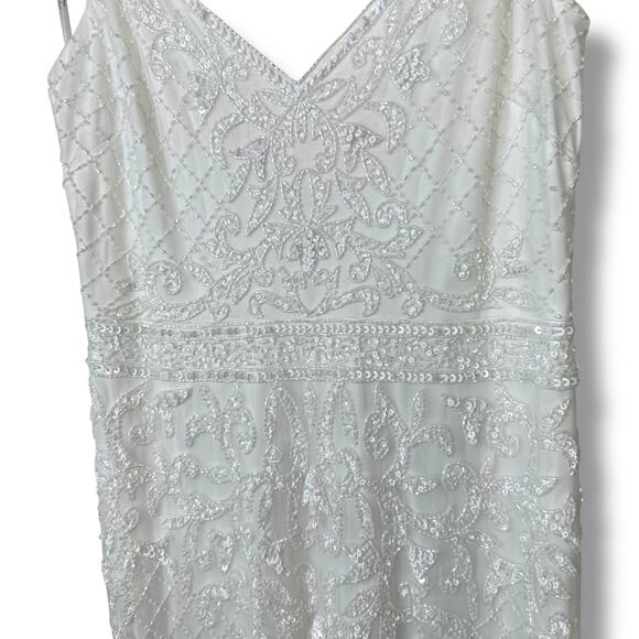 Lulus Bridal NWT Cherished Vow White Beaded Backless Mermaid Wedding Gown Dress - Picture 7 of 14